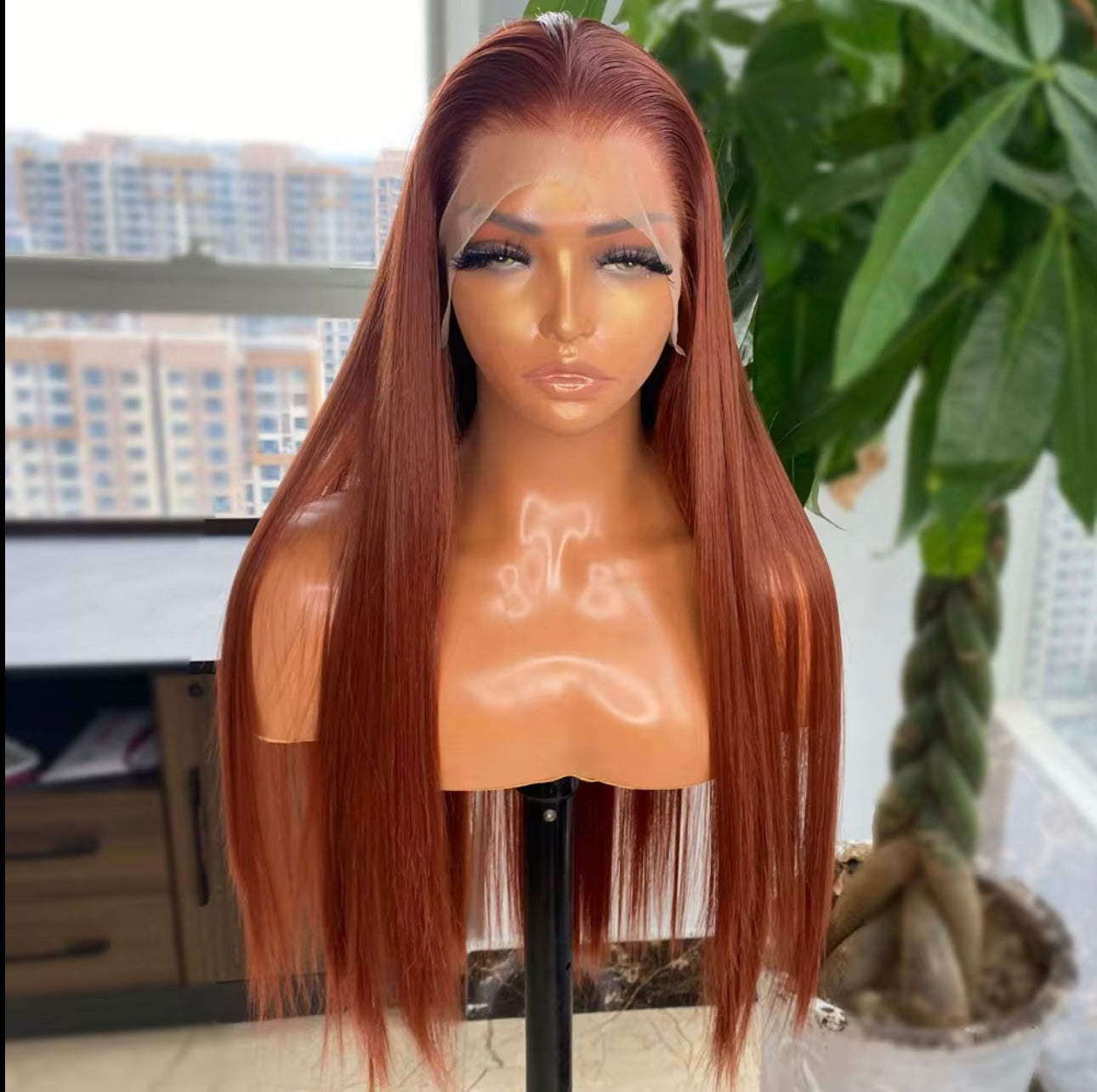 Perruque Synthétique, Ginger, Haute qualité, Lace frontal, 13x4