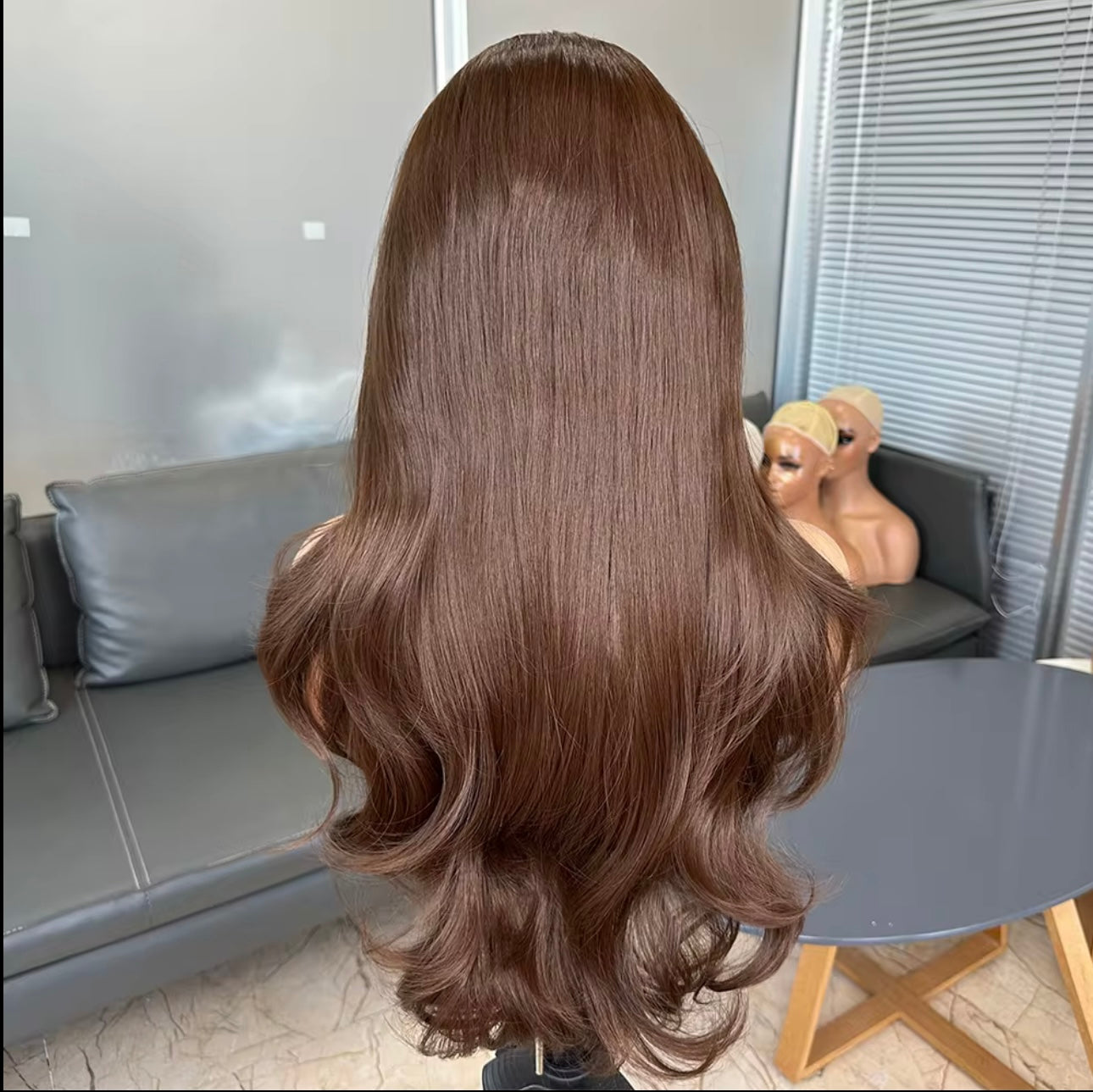 Perruque Synthétique, Haute Qualité, Marron Chocolat, Lace Frontal, 13x4