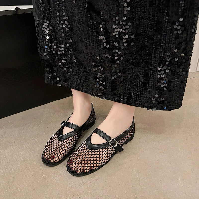 FLAT SHOES FOR WOMEN IN MESH flat